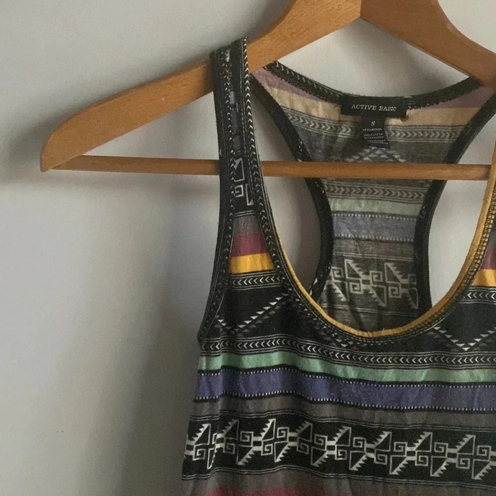 Active Basic Aztec Print Tank Top Size Small - image 3